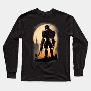 Rusty mysterious enigmatic ancient robot art Long Sleeve T-Shirt